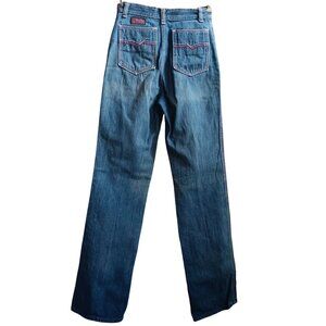 24x33 Womens Vintage 1980's MALE Disco Embroidered Pocket Denim Indigo Jeans